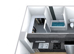 Laurel 1 Bedroom 1 Bath Floorplan Laurel 1 Bedroom 1 Bath Floorplan at Cycle Apartments, Colorado, 80525